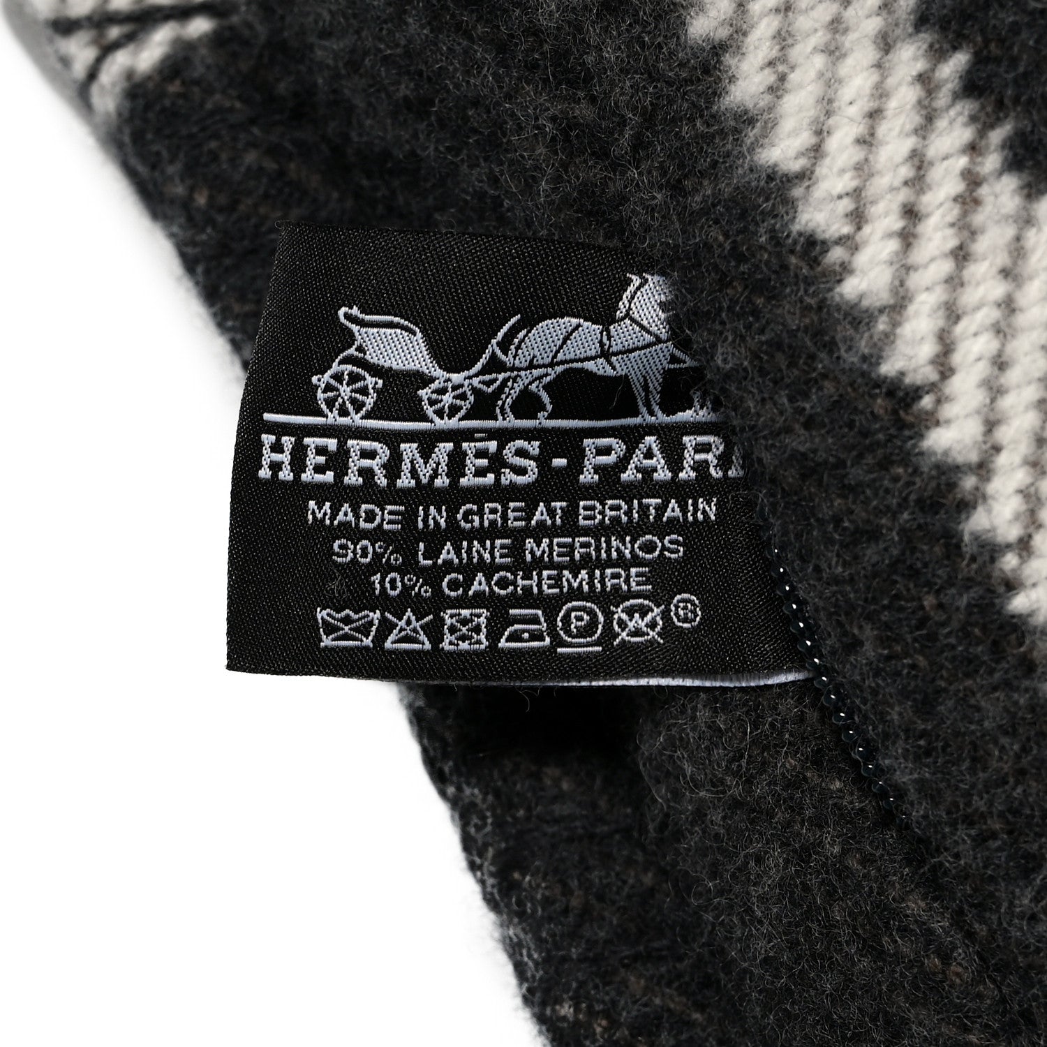 Hermes Wool Cashmere Avalon Pillow PM Ecru Gris Fonce 3 of 3
