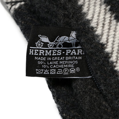 Hermes Wool Cashmere Avalon Pillow PM Ecru Gris Fonce 3 of 3