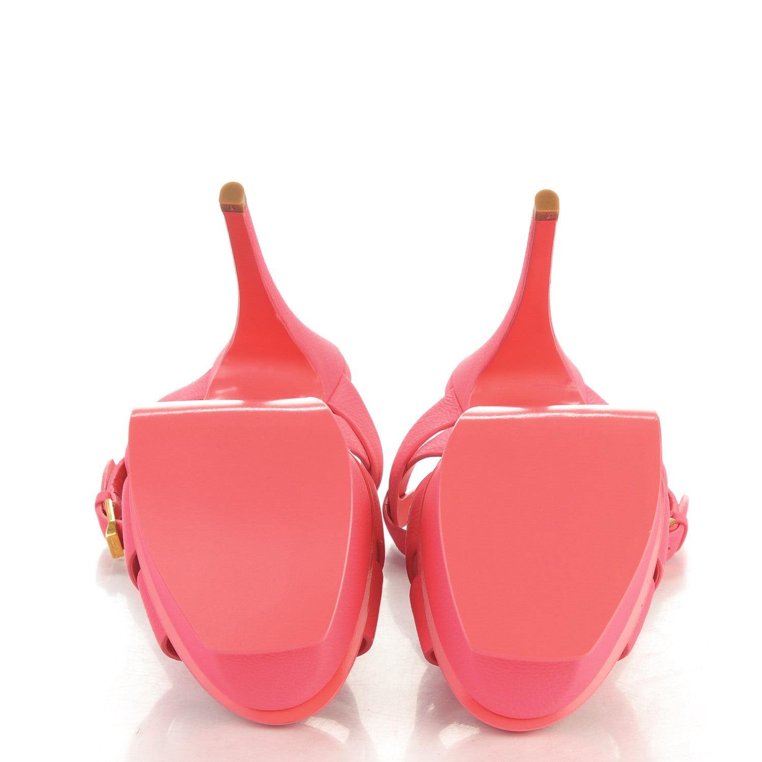 Saint Laurent Grained Calfskin Tribute 105 Platform Sandals 37 Rose Clair 5 of 7