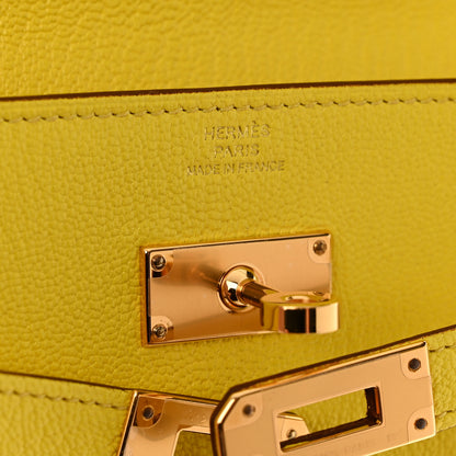 Hermes Chevre Mysore Kelly Wallet To Go Jaune Citron 6 of 10