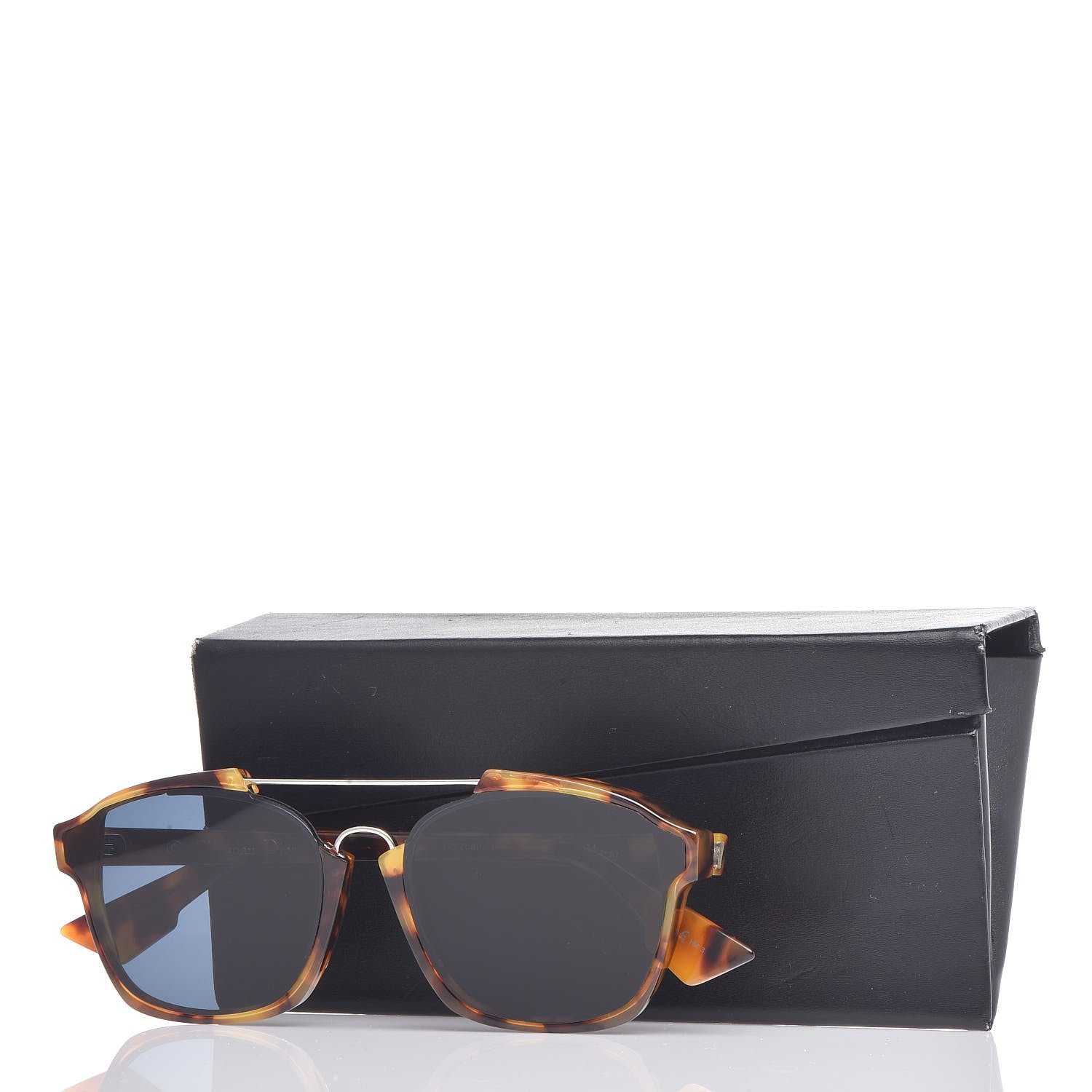 Christian Dior Abstract Square Mirrored Sunglasses Spotted Havana Blue 7 of 7