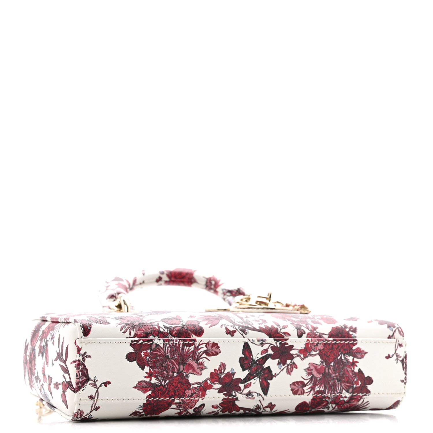 Christian Dior Calfskin Le Coeur Des Papillons Small Lady D-Joy White 3 of 12