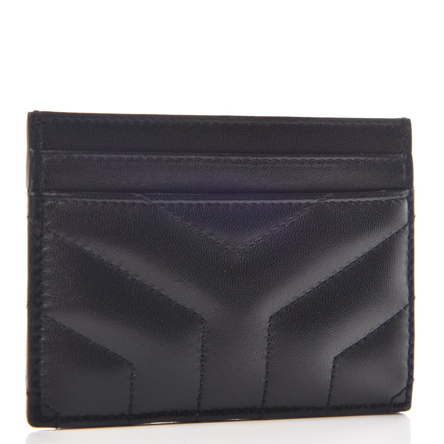 Calfskin Y Quilted Monogram LouLou Credit Card Case Black