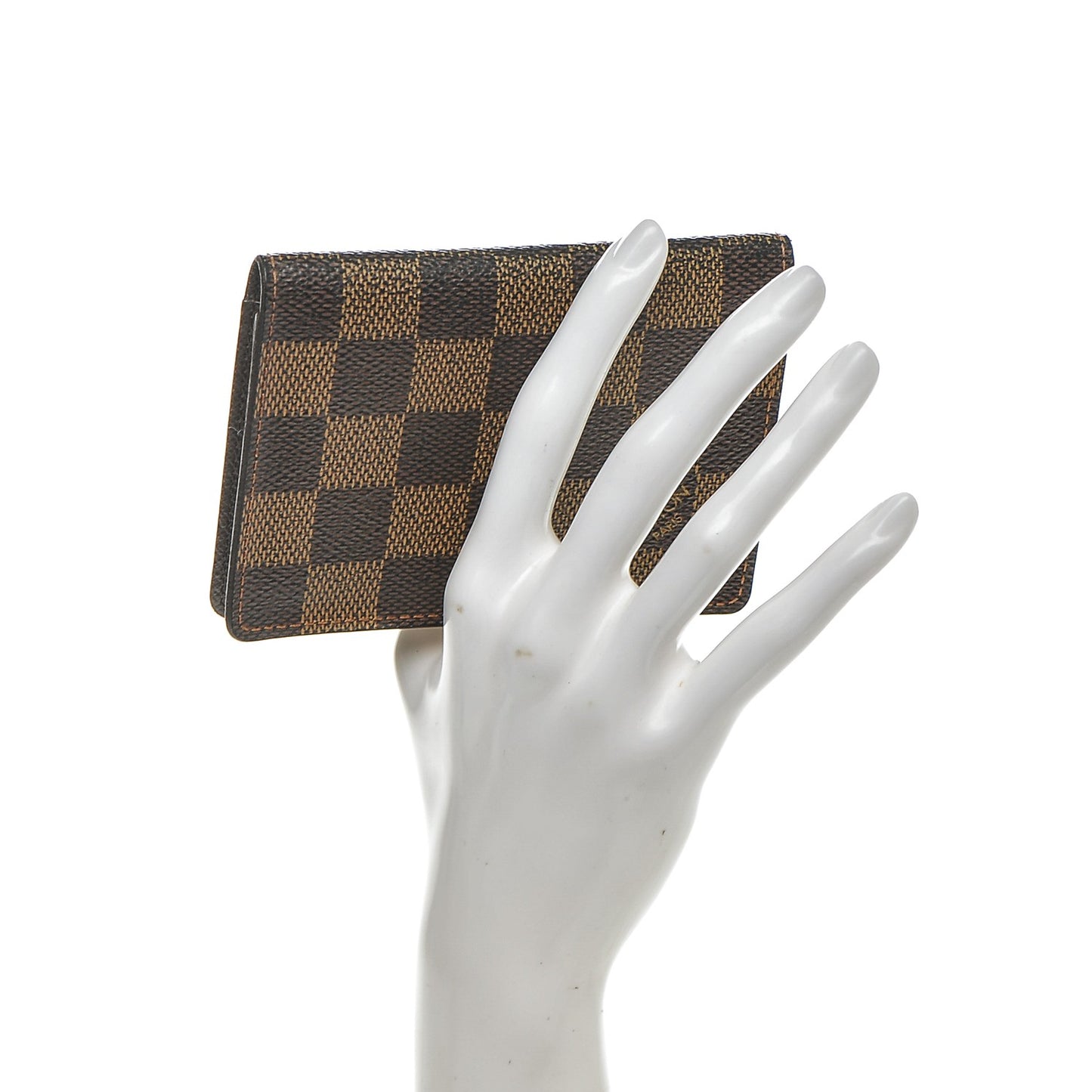 Damier Ebene Porte 2 Cartes Vertical Card Holder
