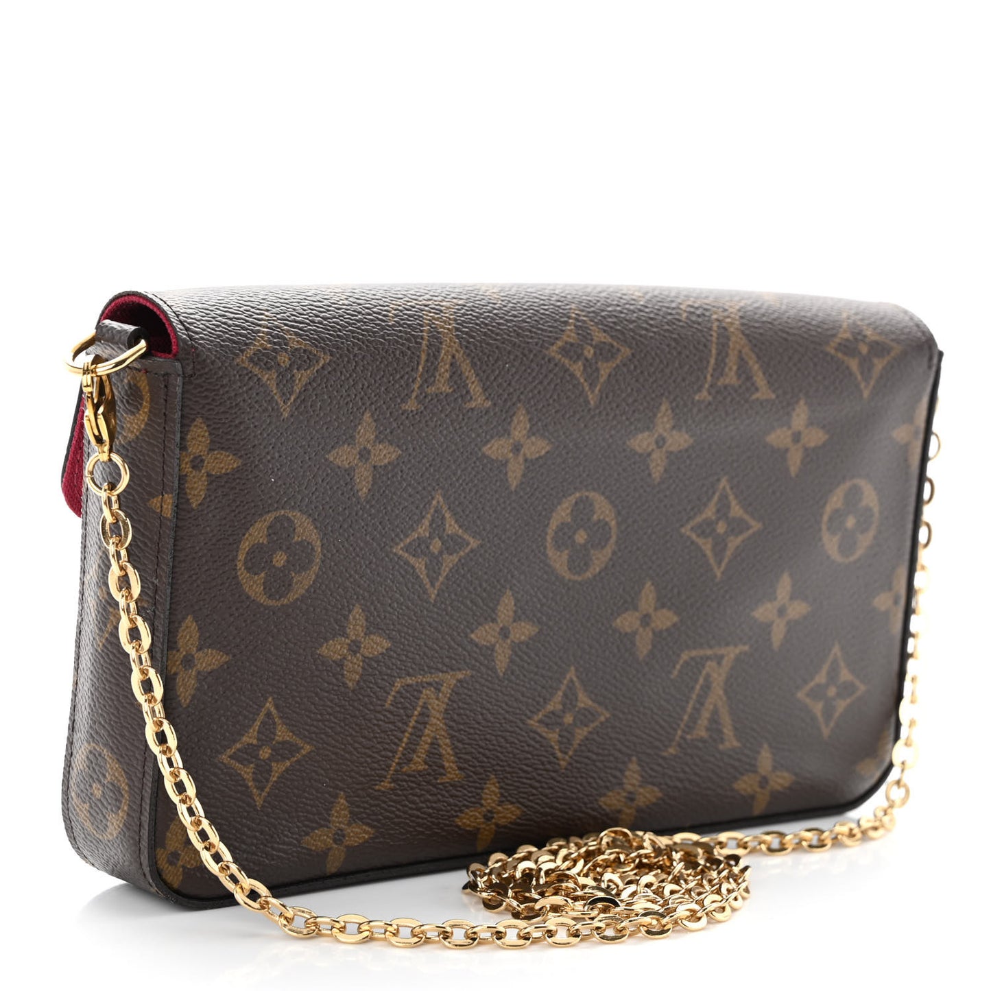 Monogram Pochette Felicie Chain Wallet Fuchsia