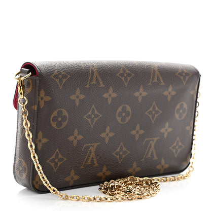 Louis Vuitton Monogram Pochette Felicie Chain Wallet Fuchsia 4 of 12