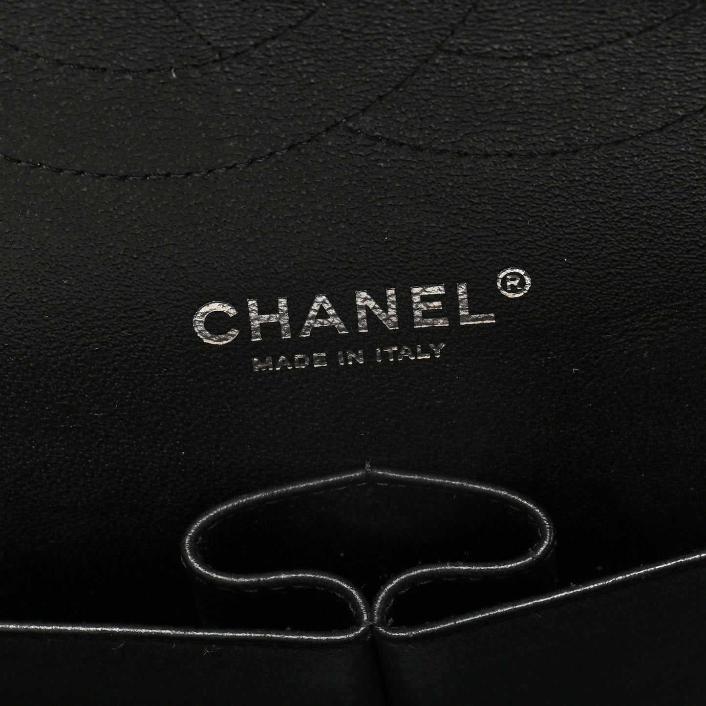 Lambskin Chevron Quilted Jumbo Double Flap Black