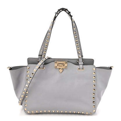 Valentino Garavani Vitello Small Rockstud Tote Grey 1 of 12