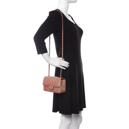 Chanel Metallic Lambskin Quilted Ombre Mini Rectangular Flap Pink 2 of 10