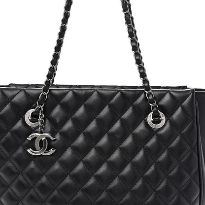 Chanel Lambskin Quilted Shopping Tote Black 8 of 10