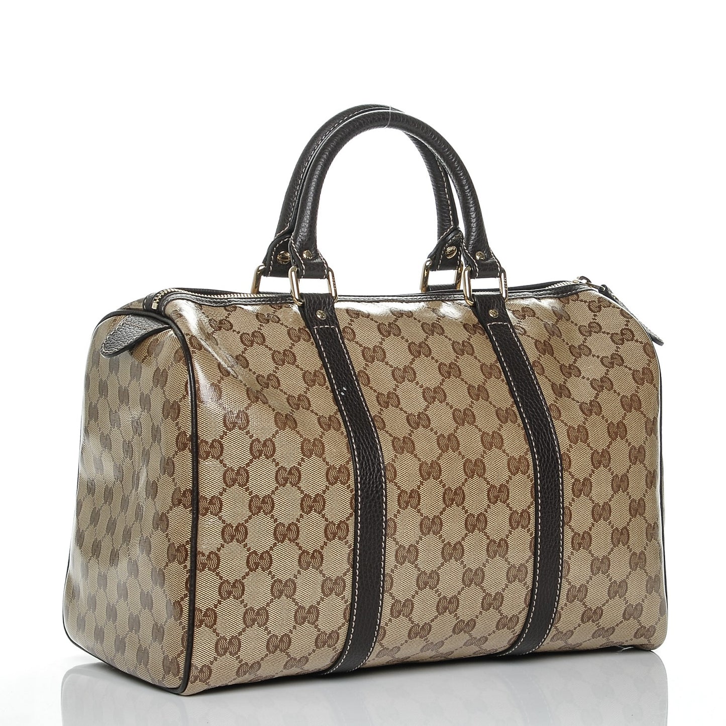 Crystal Monogram Medium Joy Boston Dark Brown