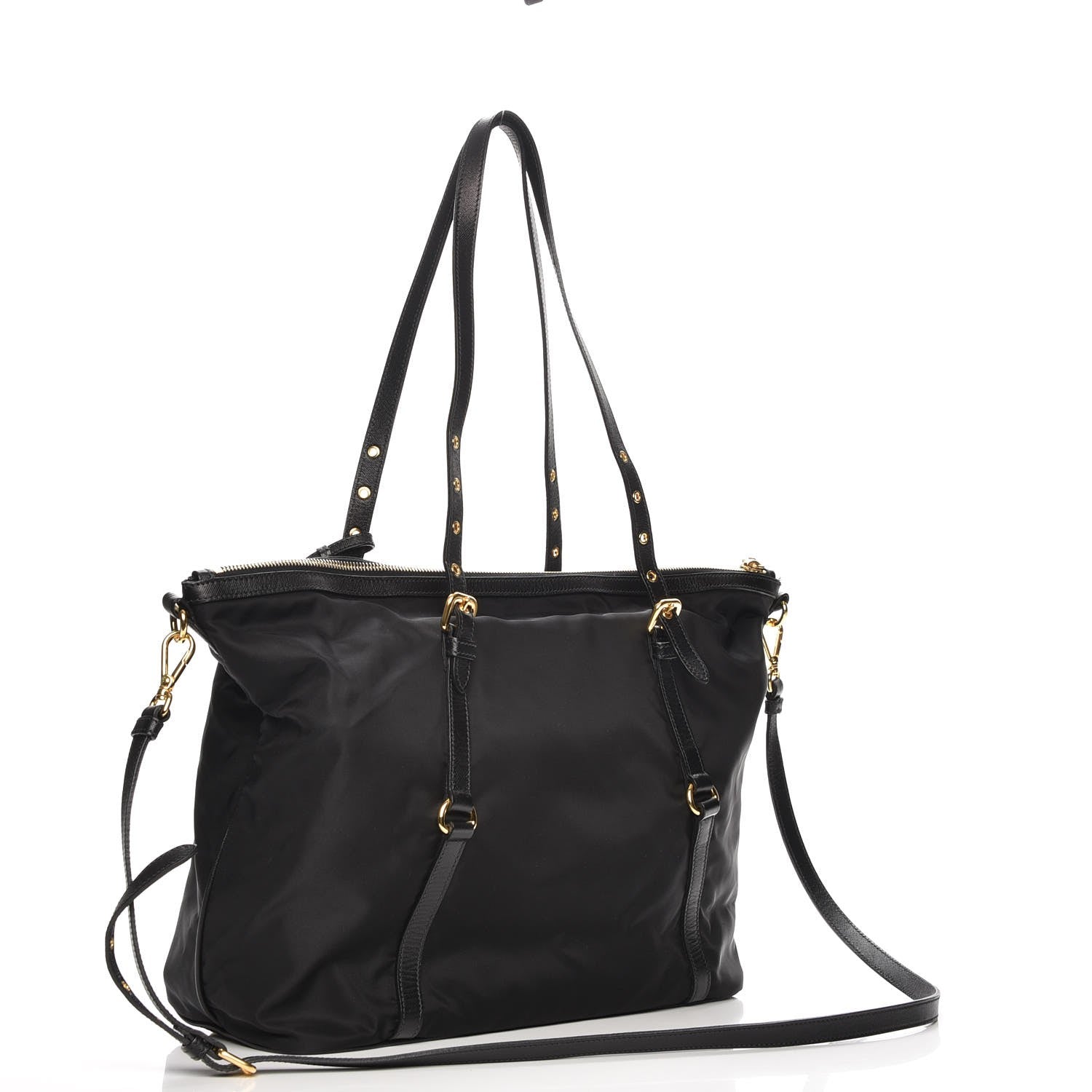Prada Tessuto Nylon Saffiano Tote Nero Black 4 of 10