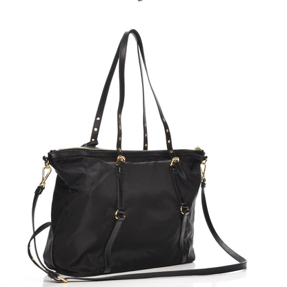 Prada Tessuto Nylon Saffiano Tote Nero Black 4 of 10