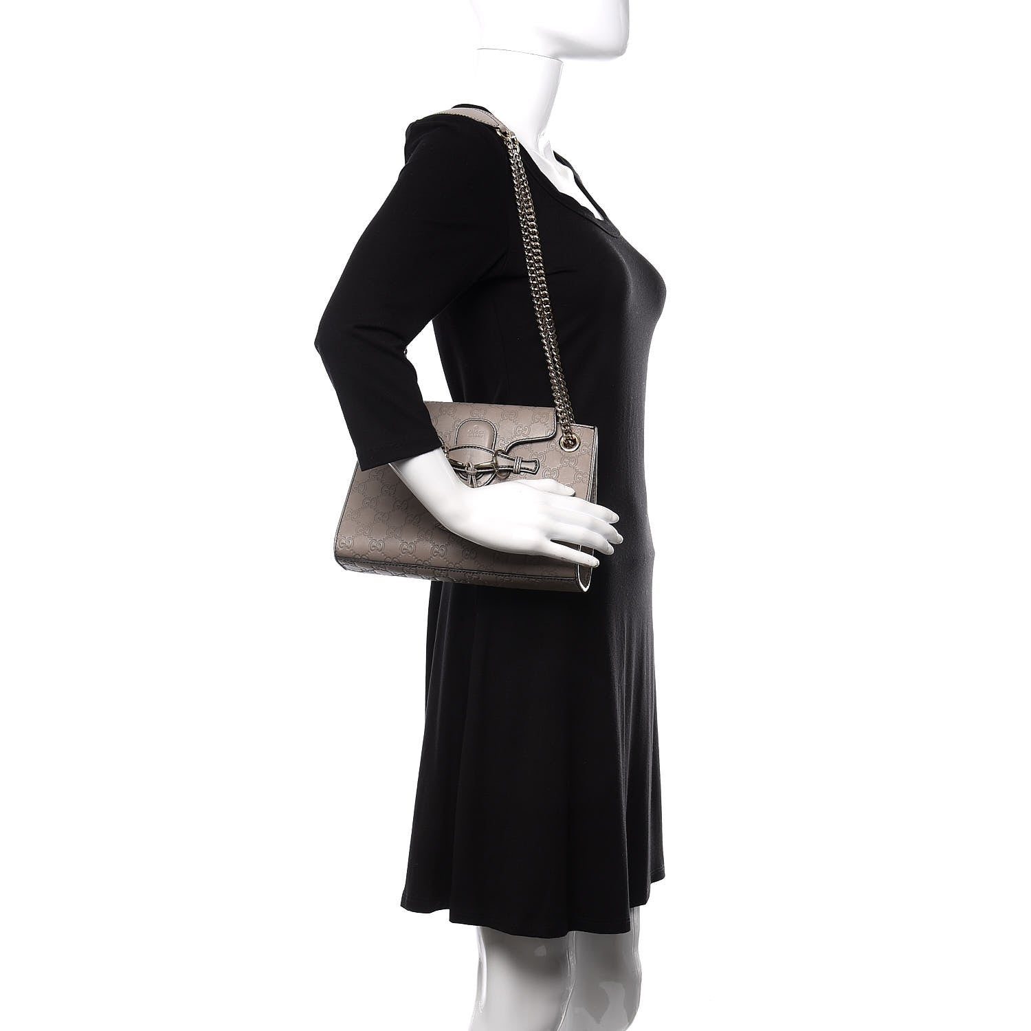 Gucci Guccissima Small Emily Chain Shoulder Bag Storm Grey 2 of 13
