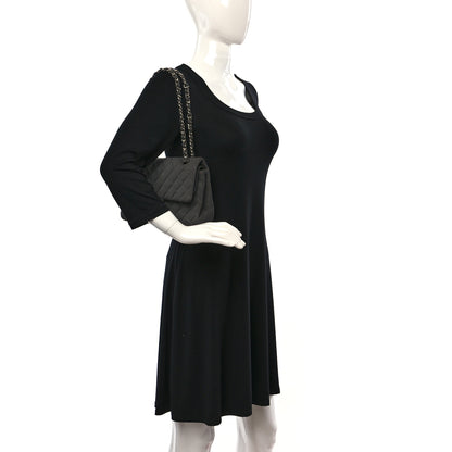 Chanel Jersey Quilted Medium Double Flap Grey 2 of 12