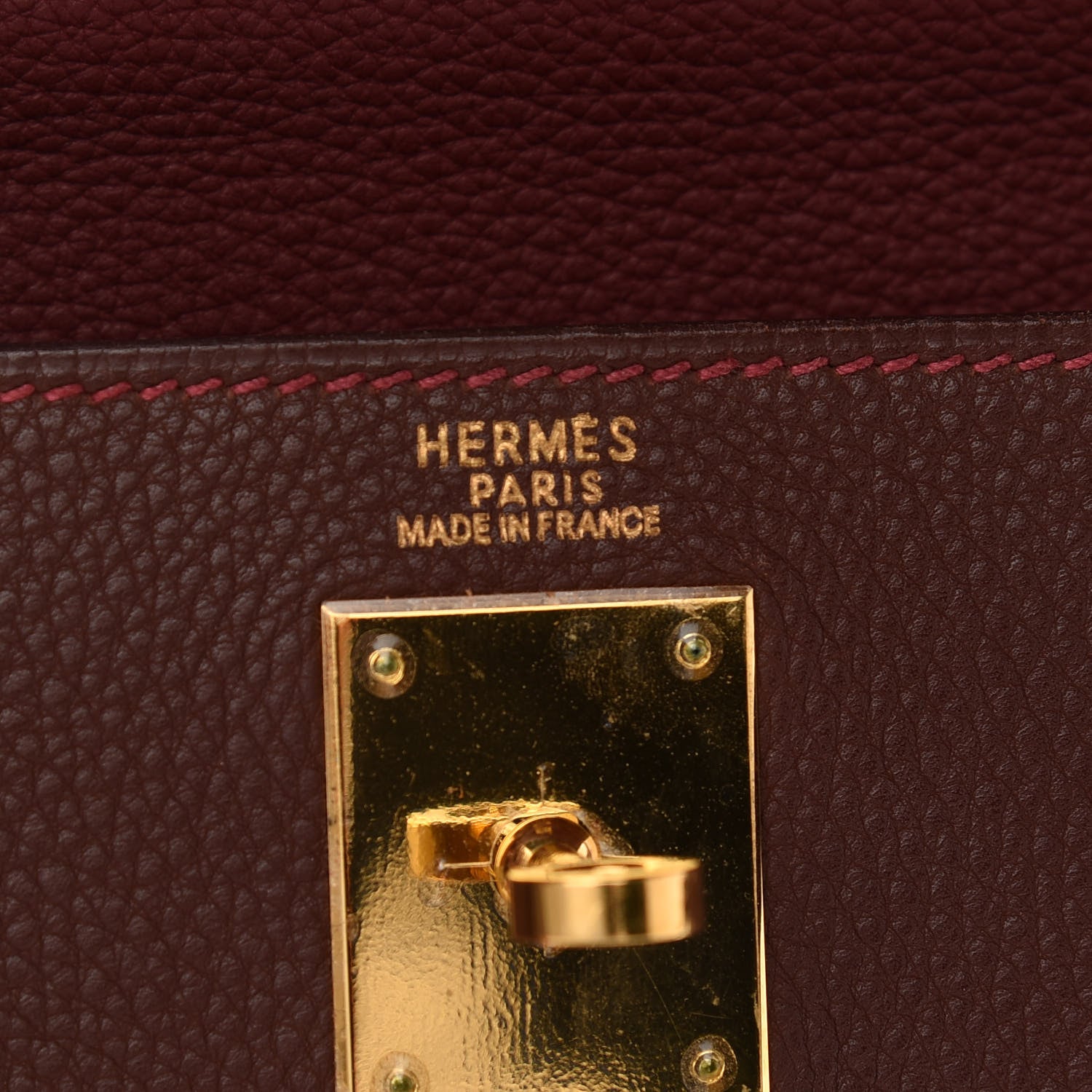 Hermes Togo Tri-Color Kelly Retourne 32 Rouge H Cannelle Havane 6 of 13