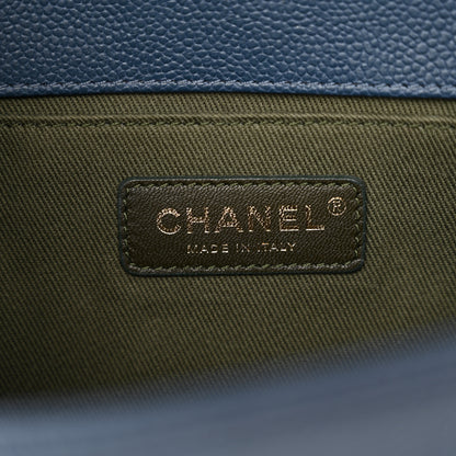 Chanel Caviar Quilted Medium Boy Flap Blue 6 of 12