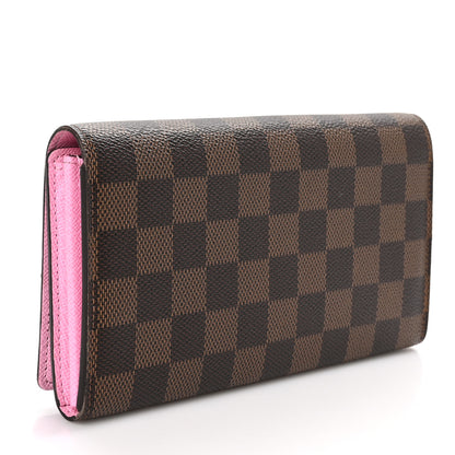 Louis Vuitton Damier Ebene 2023 Christmas Animation Ice Skating Sarah Wallet Pink 3 of 8
