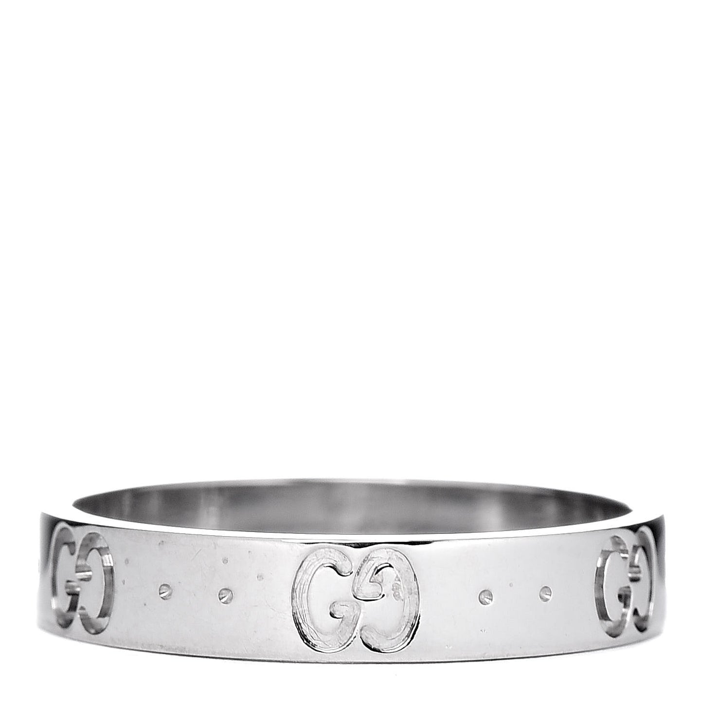 18K White Gold 4mm Icon Thin Band Ring 58 8.25