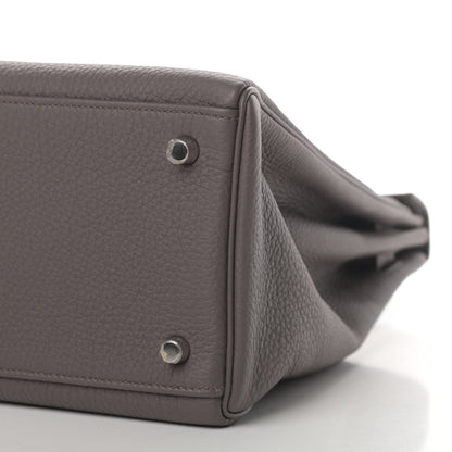 Hermes Togo Horseshoe Kelly Retourne 35 Etain Bleu Tempete 6 of 8