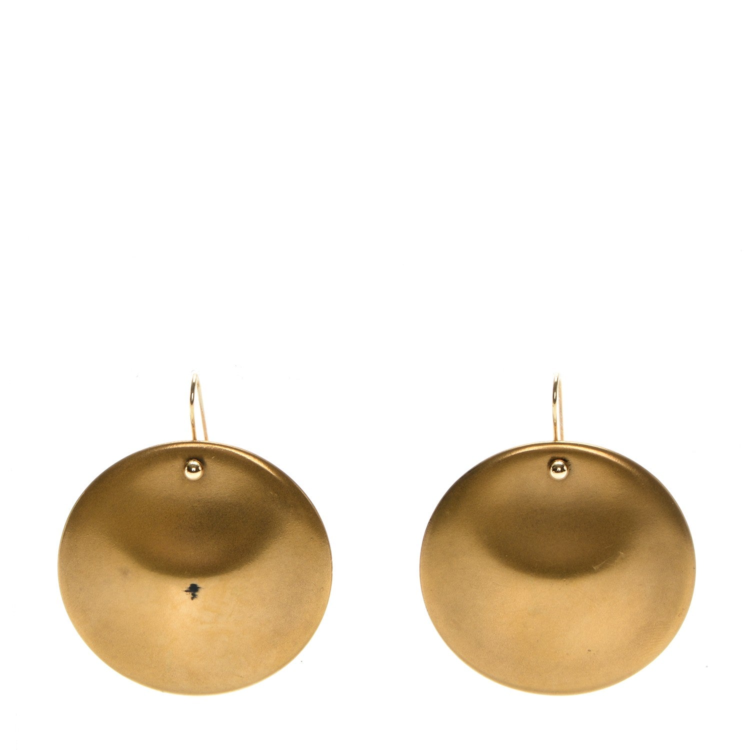 Tiffany Lacquered Japanese Hardwood Elsa Peretti Round Drop Earrings Gold 1 of 6