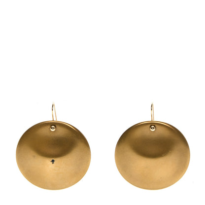 Tiffany Lacquered Japanese Hardwood Elsa Peretti Round Drop Earrings Gold 1 of 6