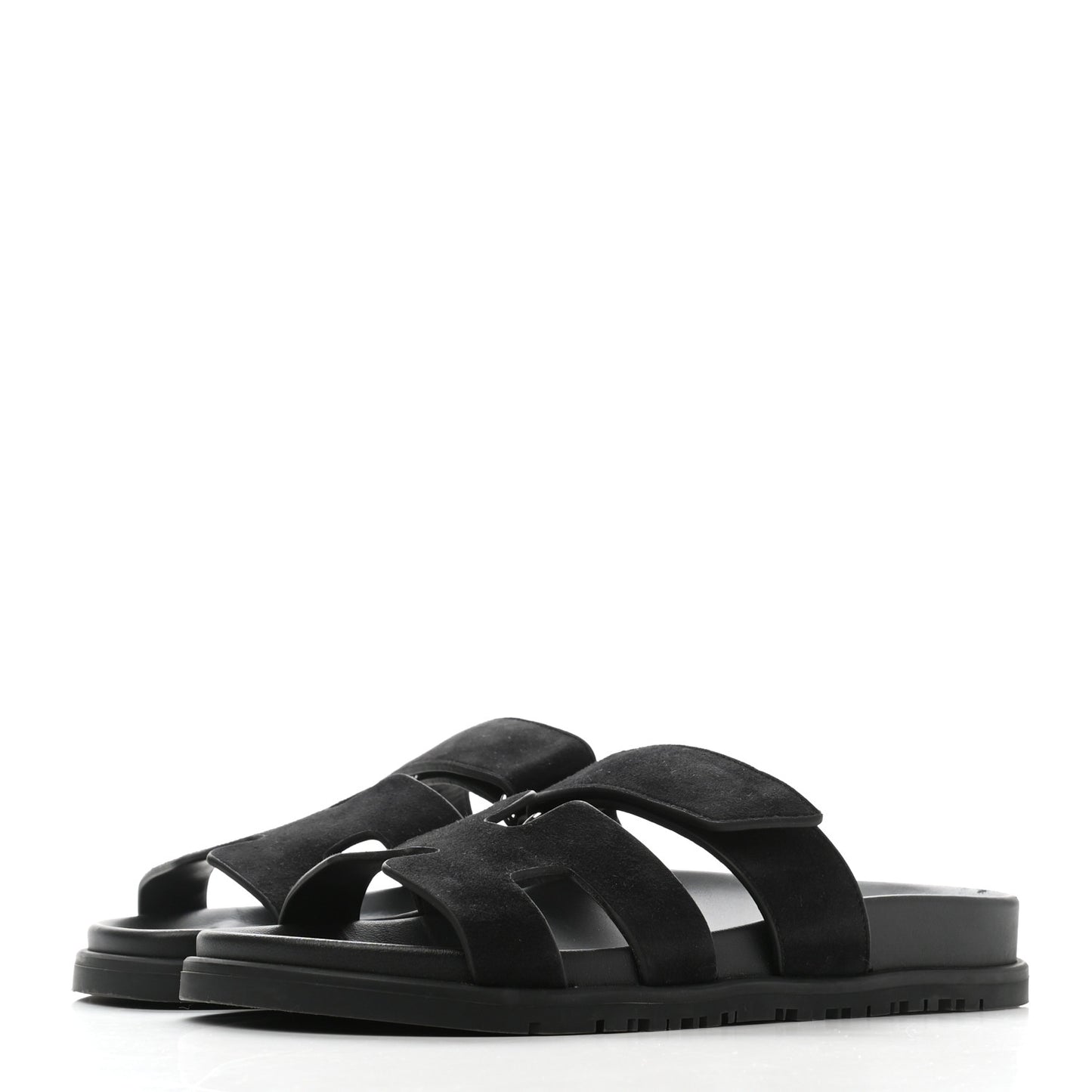 Suede Goatskin Womens Chypre Sandals 37 Black