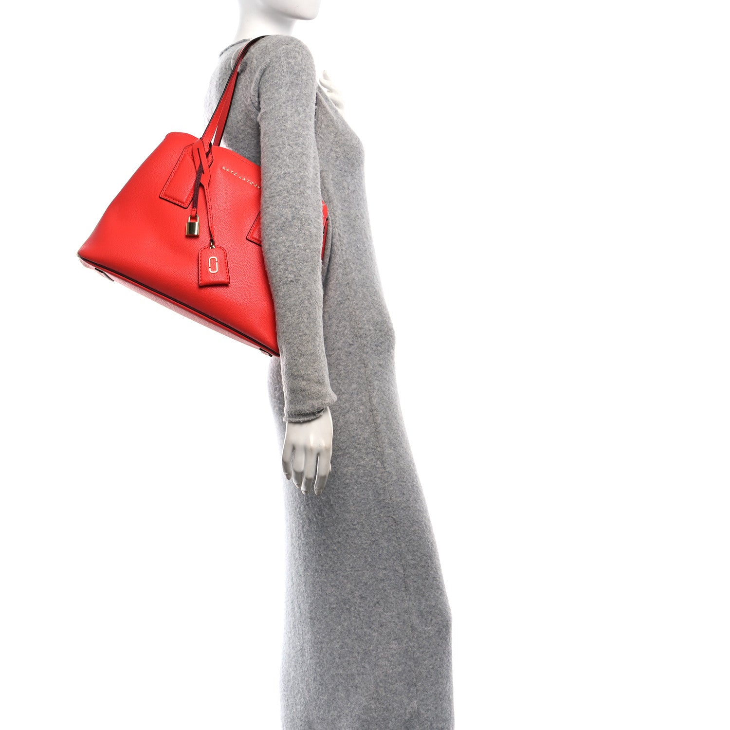 Marc Jacobs Pebbled Calfskin The Editor 38 Tote True Red 2 of 9