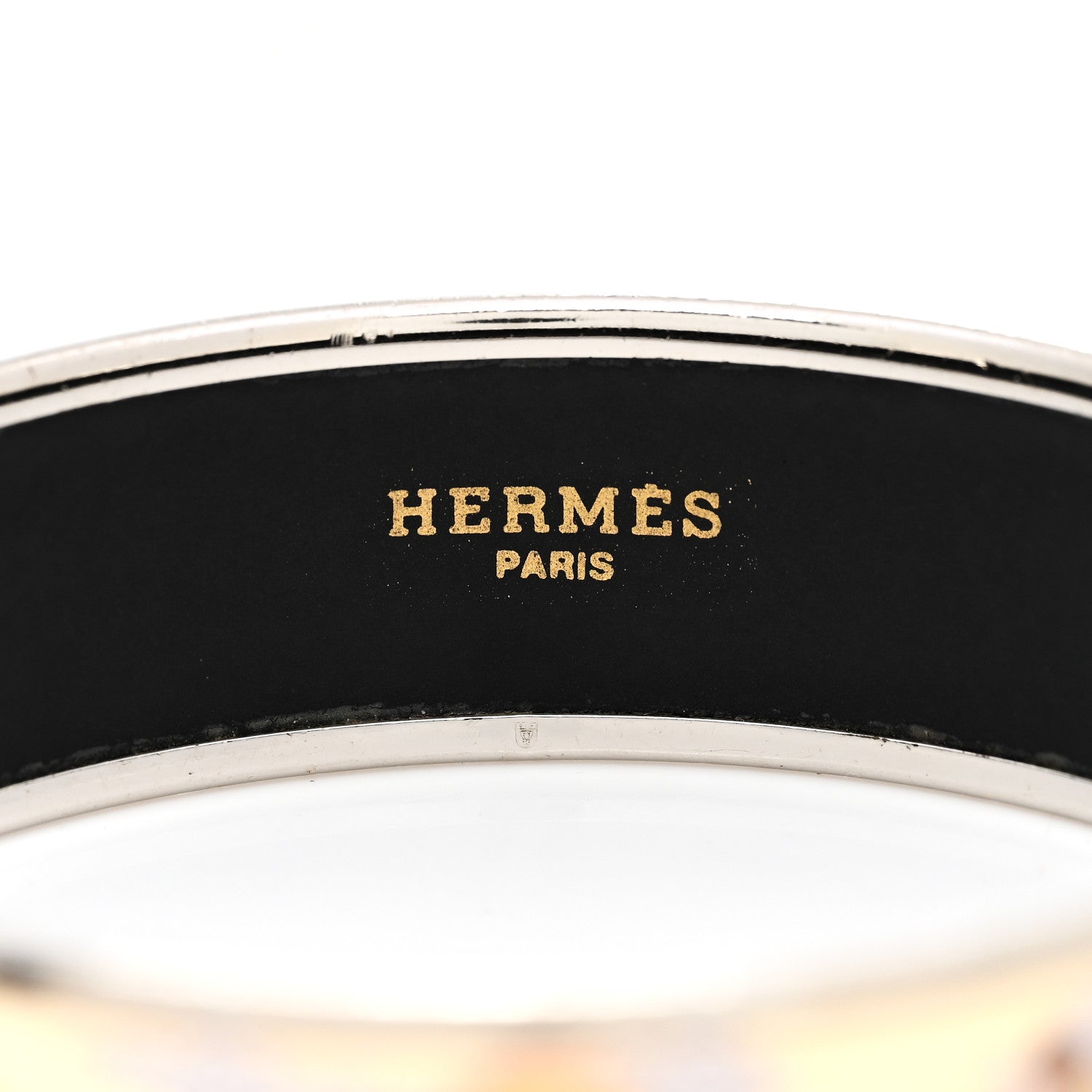 Hermes Enamel Printed Wide Galop Volant Bracelet 65 Creme 5 of 5
