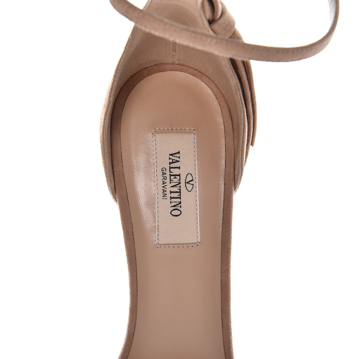 Valentino Garavani Suede Bow Ankle Strap Sandals 39 Camel Rose 5 of 19