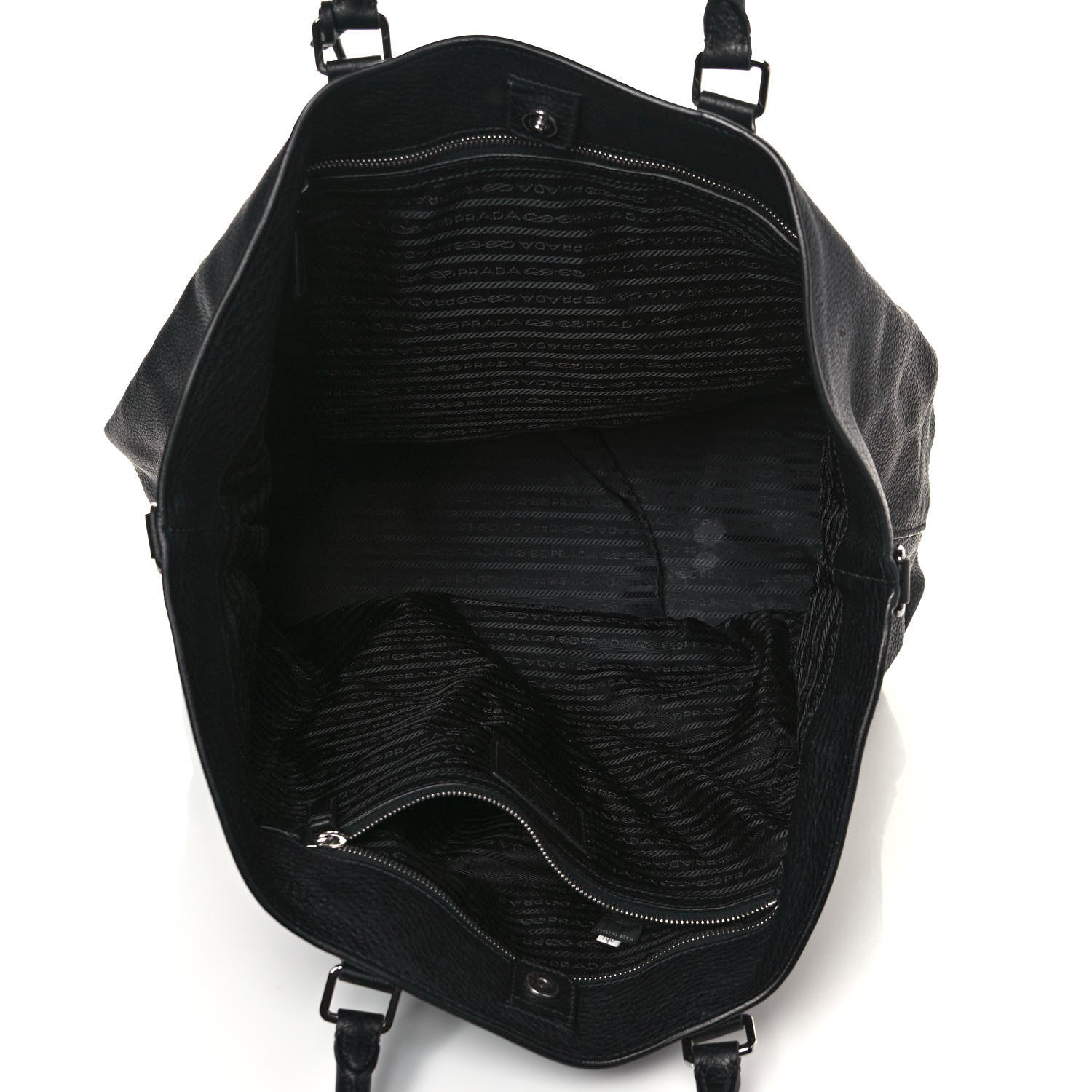 Prada Vitello Daino Tote Black 5 of 16