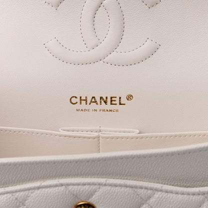 Chanel Caviar Quilted Rainbow CC Medium Double Flap White 6 of 11