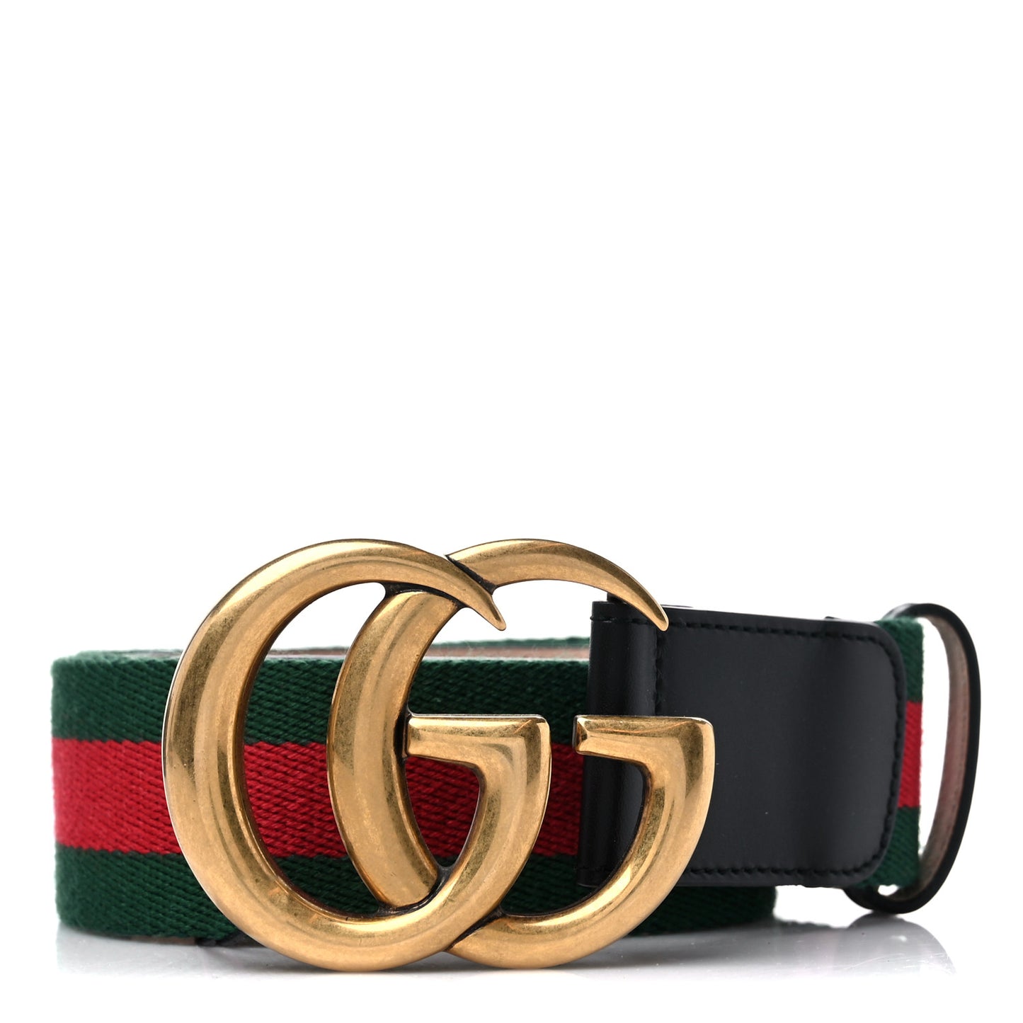 Nylon Calfskin Double G Web 40mm Belt 80 32 Green Red Black