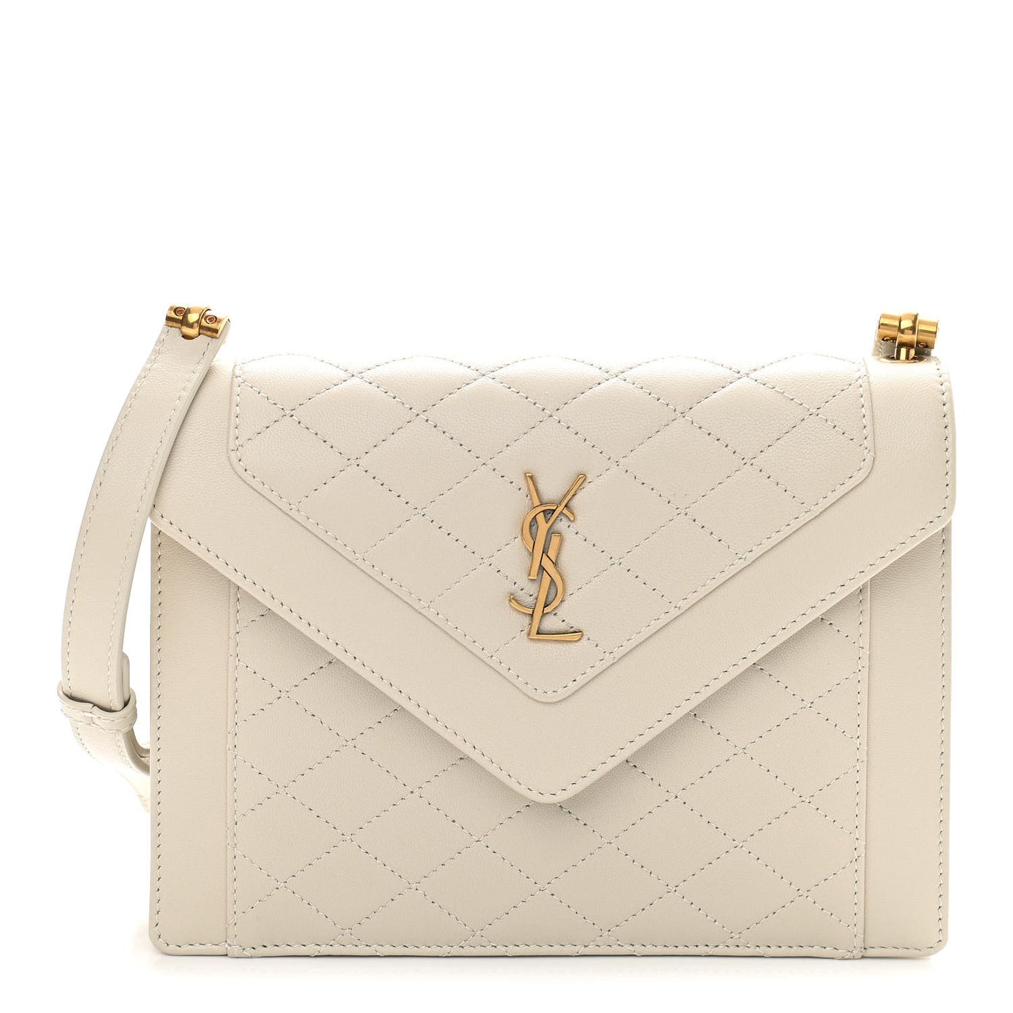 Lambskin Quilted Mini Gaby Satchel Blanc Vintage
