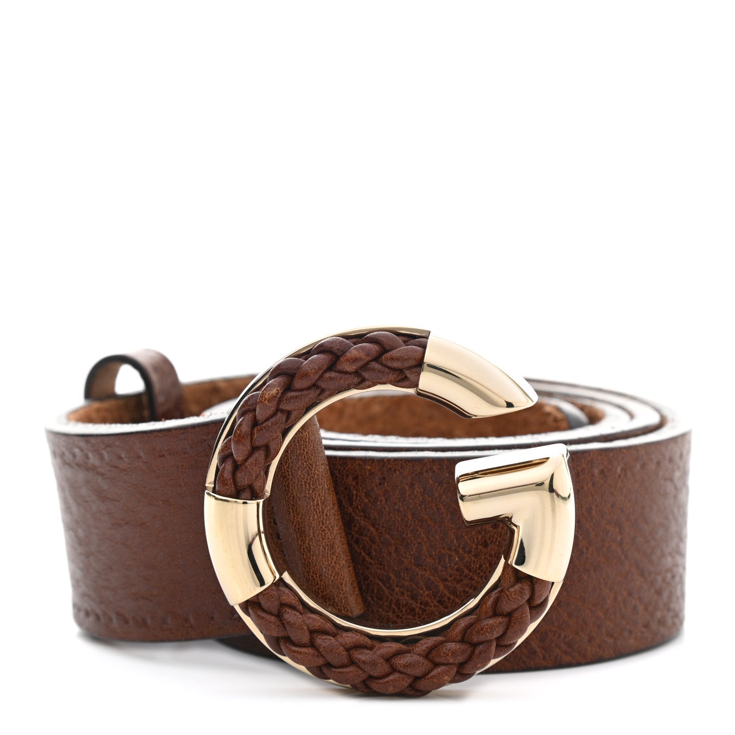 Gucci Calfskin G Belt 85 34 Brown 1 of 5