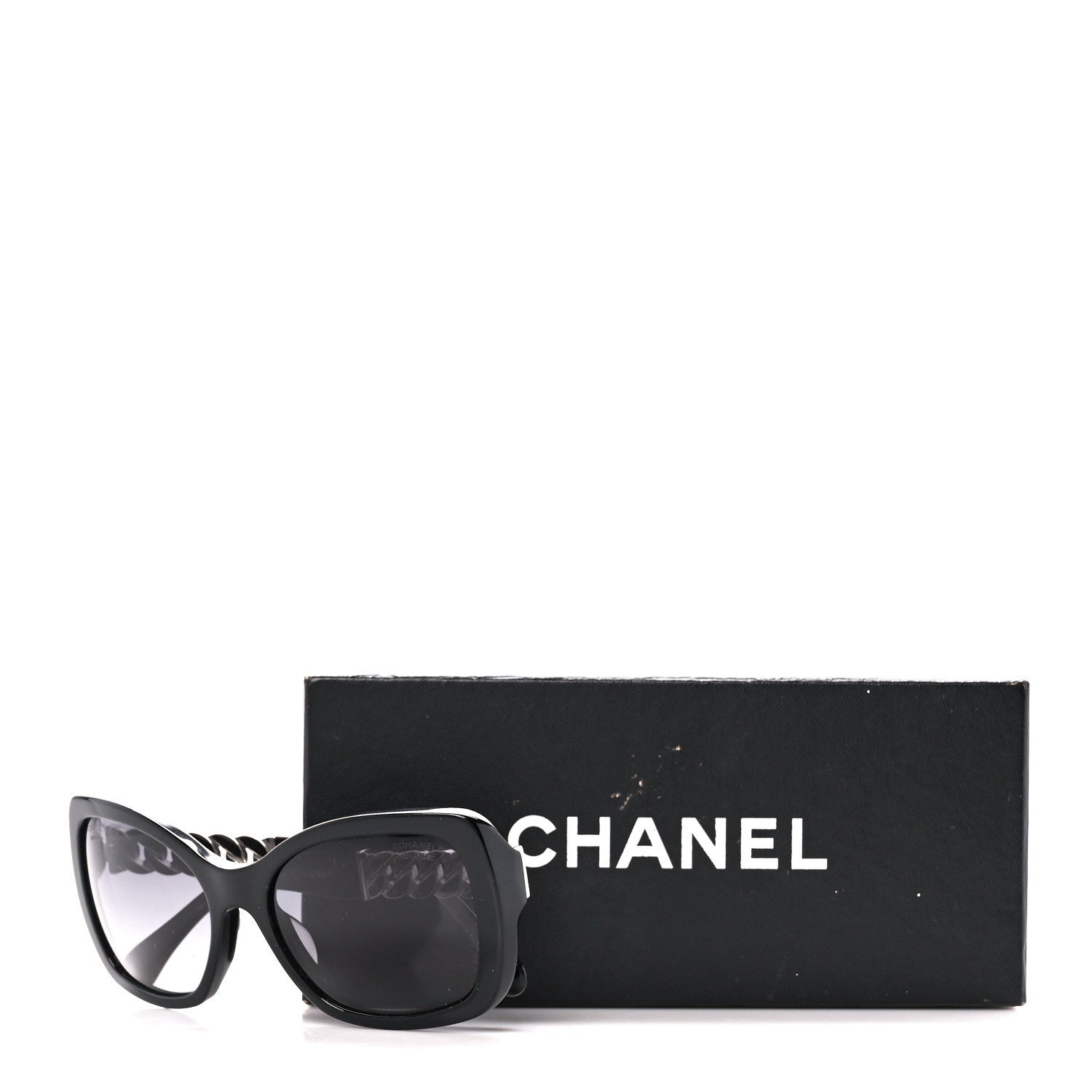 Chanel Acetate Metal Polarized Chain Square Sunglasses 5305 Black 2 of 8