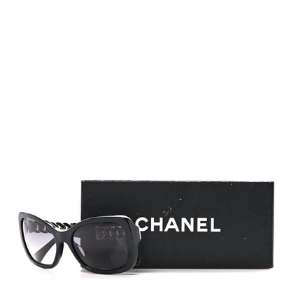 Chanel Acetate Metal Polarized Chain Square Sunglasses 5305 Black 2 of 8