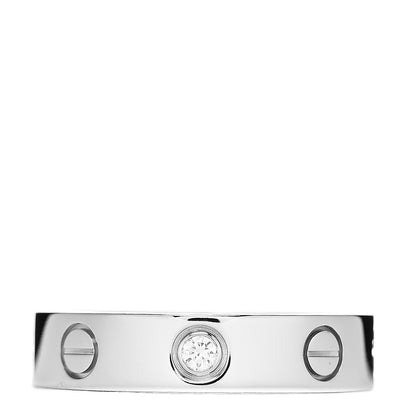 Cartier 18K White Gold Diamond 4mm LOVE Wedding Band Ring 48 4.5 1 of 4