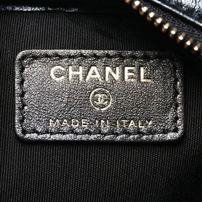 Chanel Iridescent Lambskin Quilted Double Zip Pouch Black 7 of 11