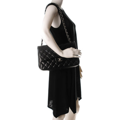 Chanel Lambskin Quilted Jumbo Double Flap Black 2 of 8