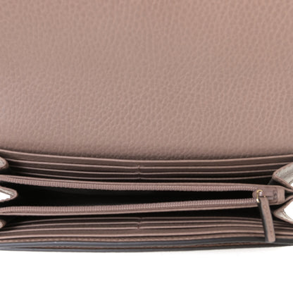 Gucci Dollar Calfskin GG Supreme Monogram GG Marmont Continental Wallet Porcelain Rose Beige Ebony 4 of 4