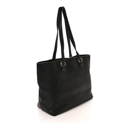 Prada Vitello Daino Embossed Logo Tote Black 3 of 16