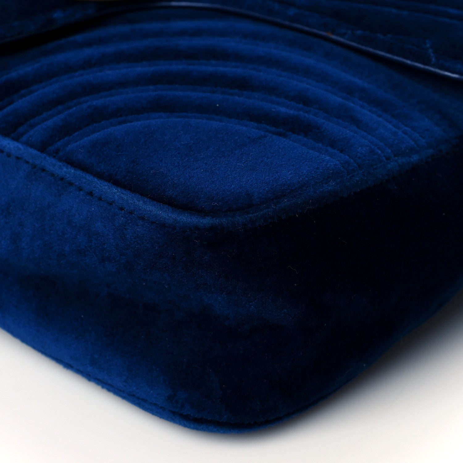 Gucci Velvet Matelasse Medium GG Marmont Shoulder Bag Cobalt Blue 11 of 11