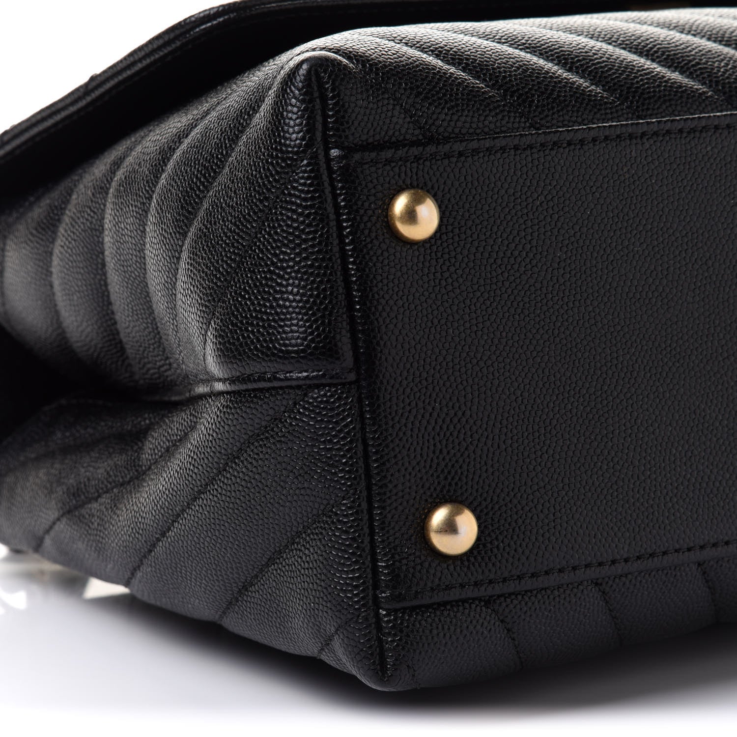 Chanel Caviar Chevron Quilted Small Coco Handle Flap Black 9 of 11