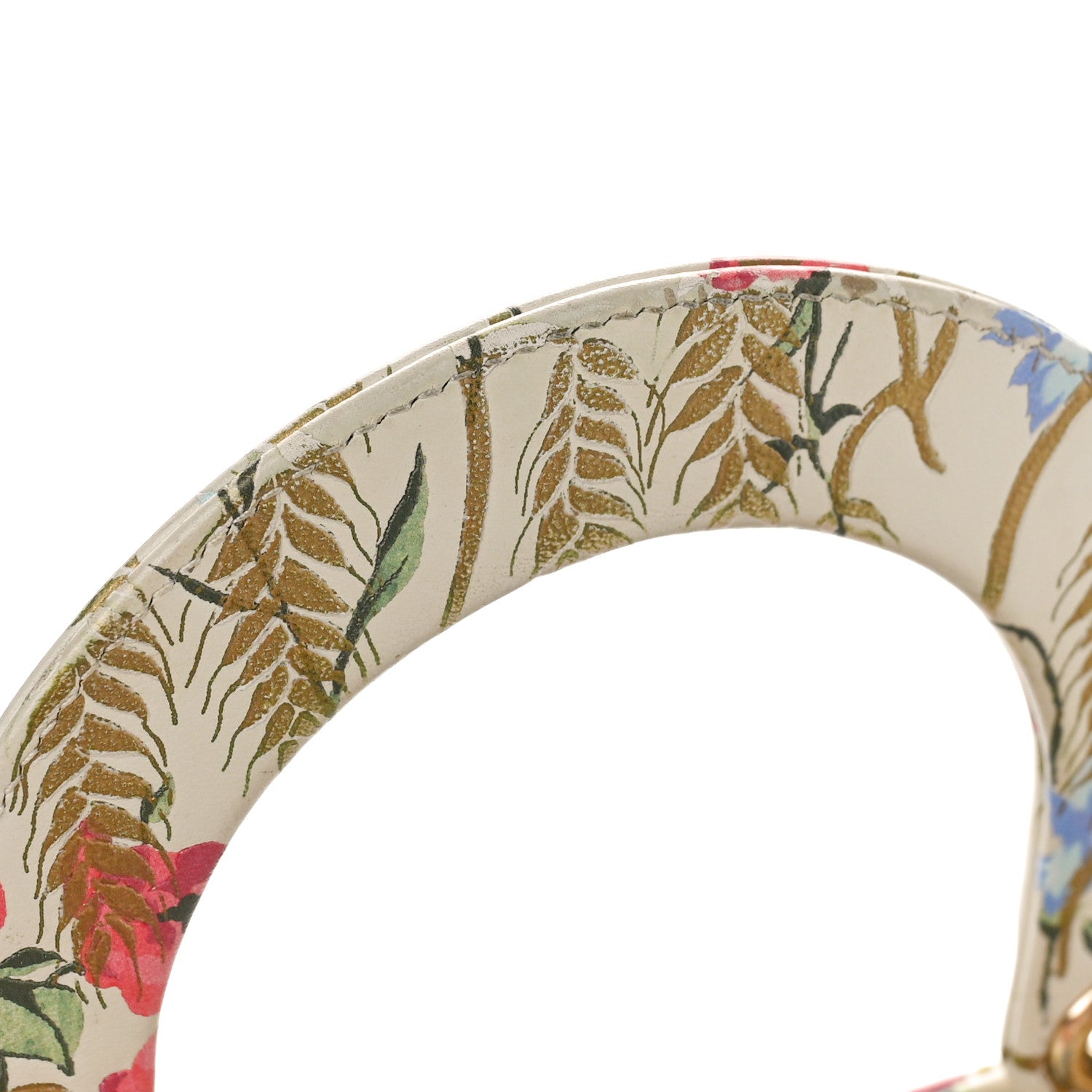Christian Dior Calfskin Hibiscus Printed Embroidered My ABCDior Lady Dior Beige Multicolor 10 of 11