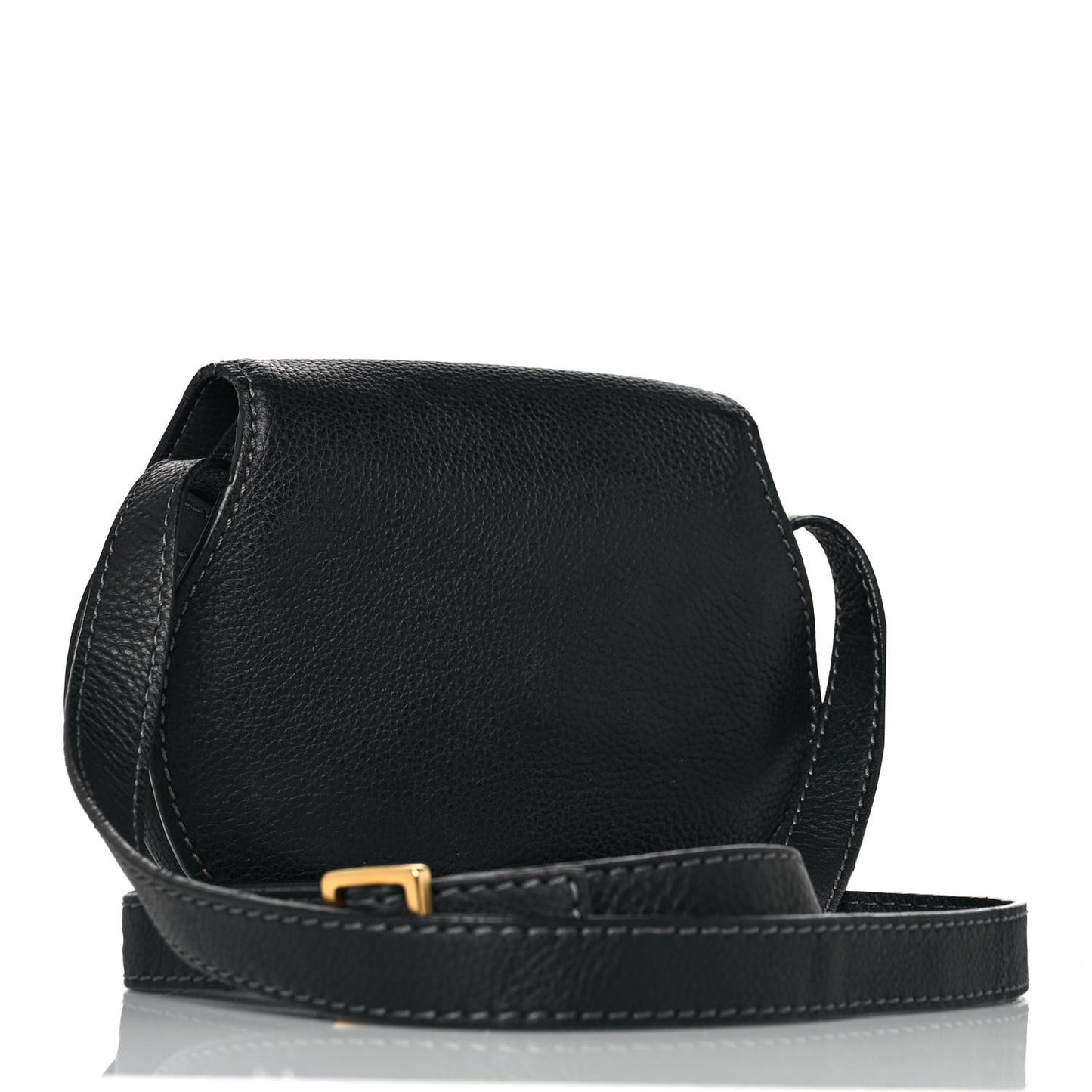 Calfskin Mini Marcie Round Crossbody Bag Black