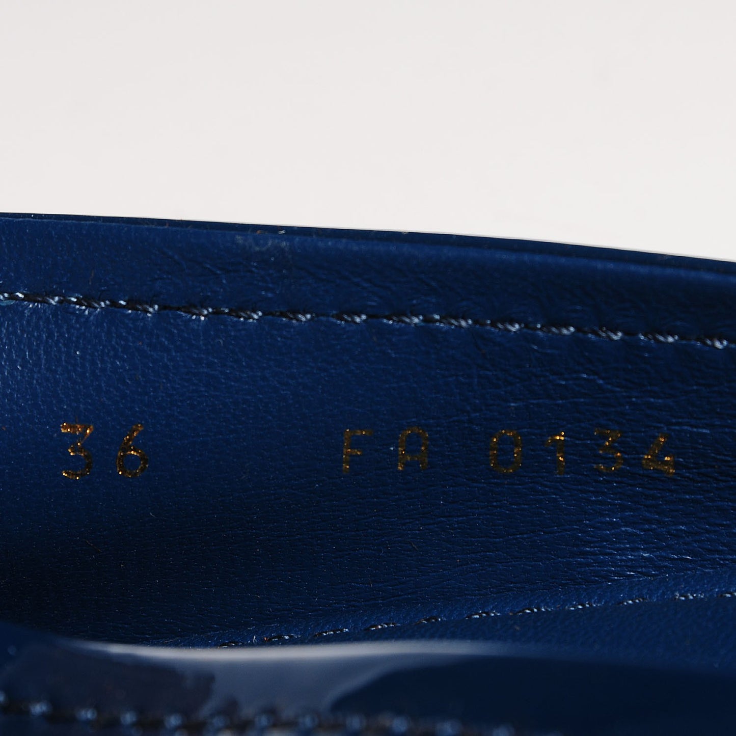 Patent Calfskin Oxford Ballerina Flats 36 Blue
