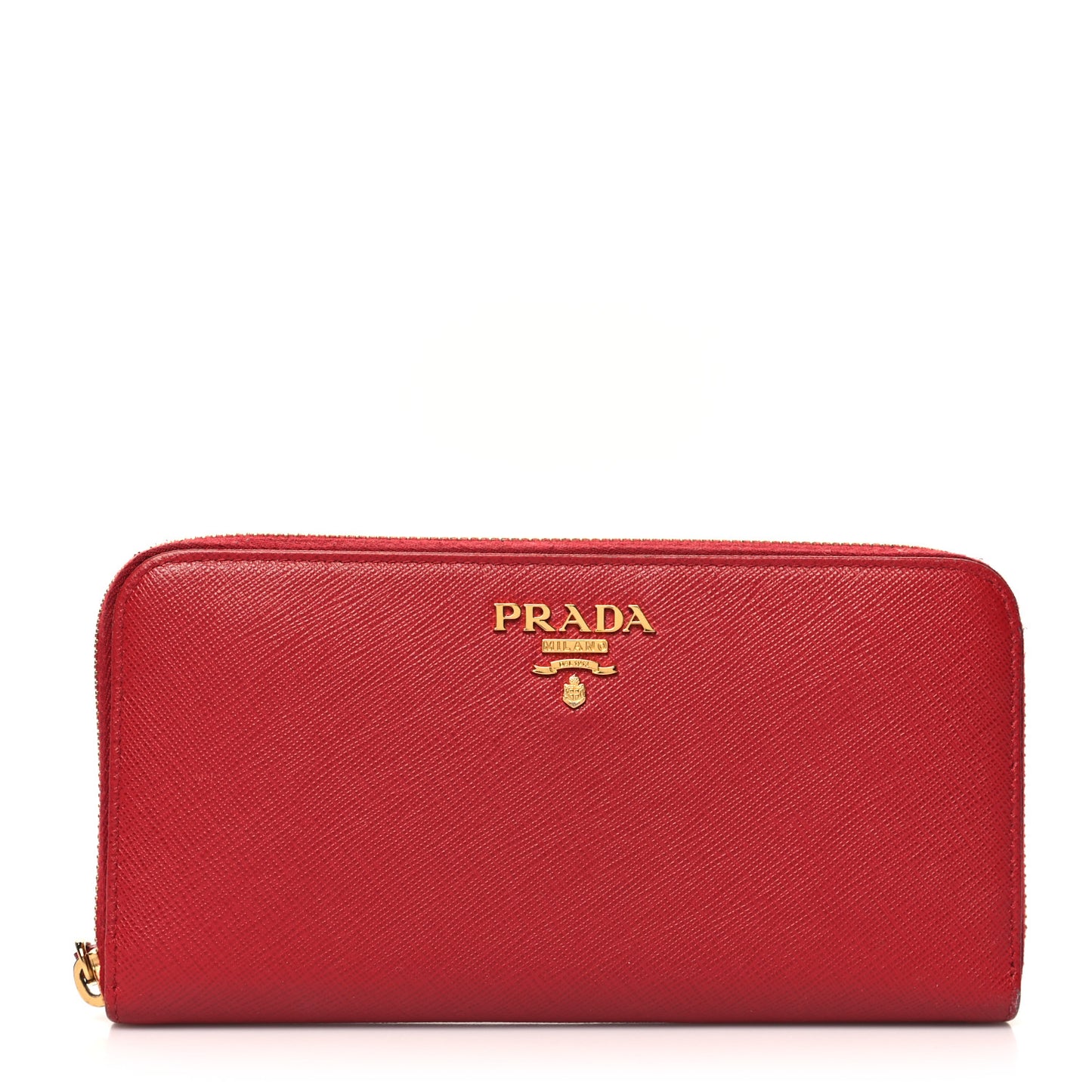 Saffiano Metal Zip Around Wallet Fuoco