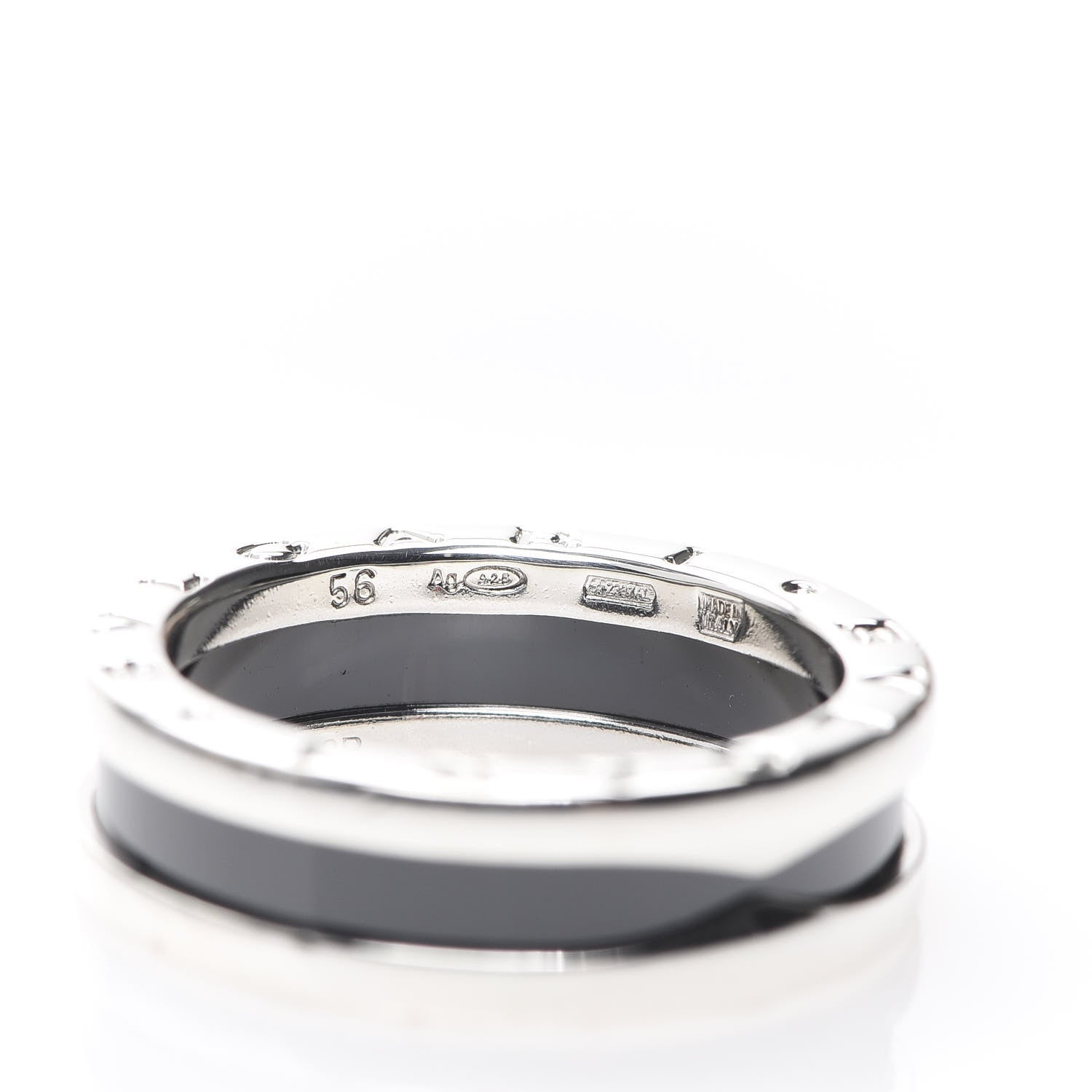 Bulgari Sterling Silver Ceramic Save The Children One-Band Ring 56 7.5 3 of 6