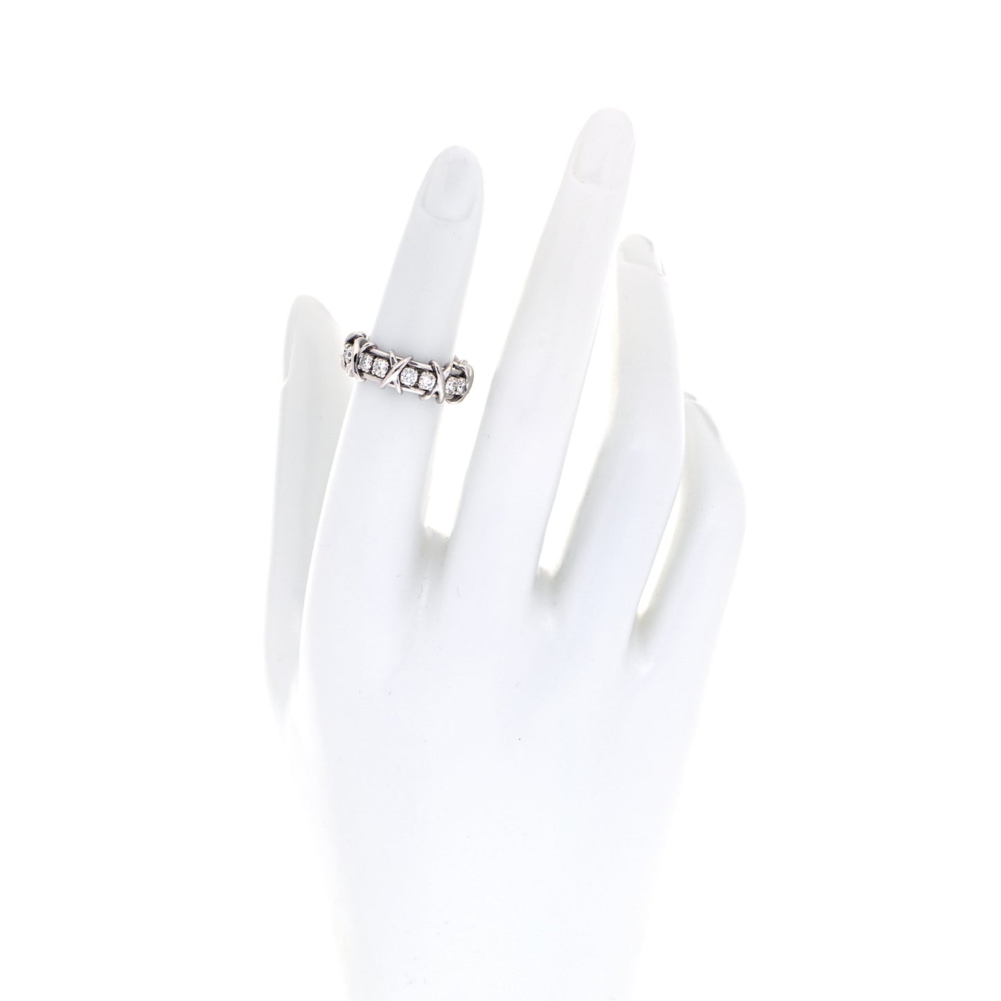 Platinum Diamond Schlumberger Sixteen Stone Ring 49 5